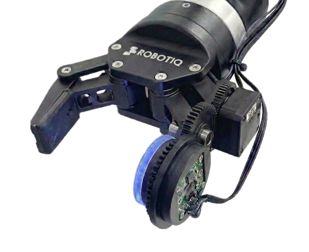 My rotational-scanning tactile sensor integrated with a Robotiq robot gripper